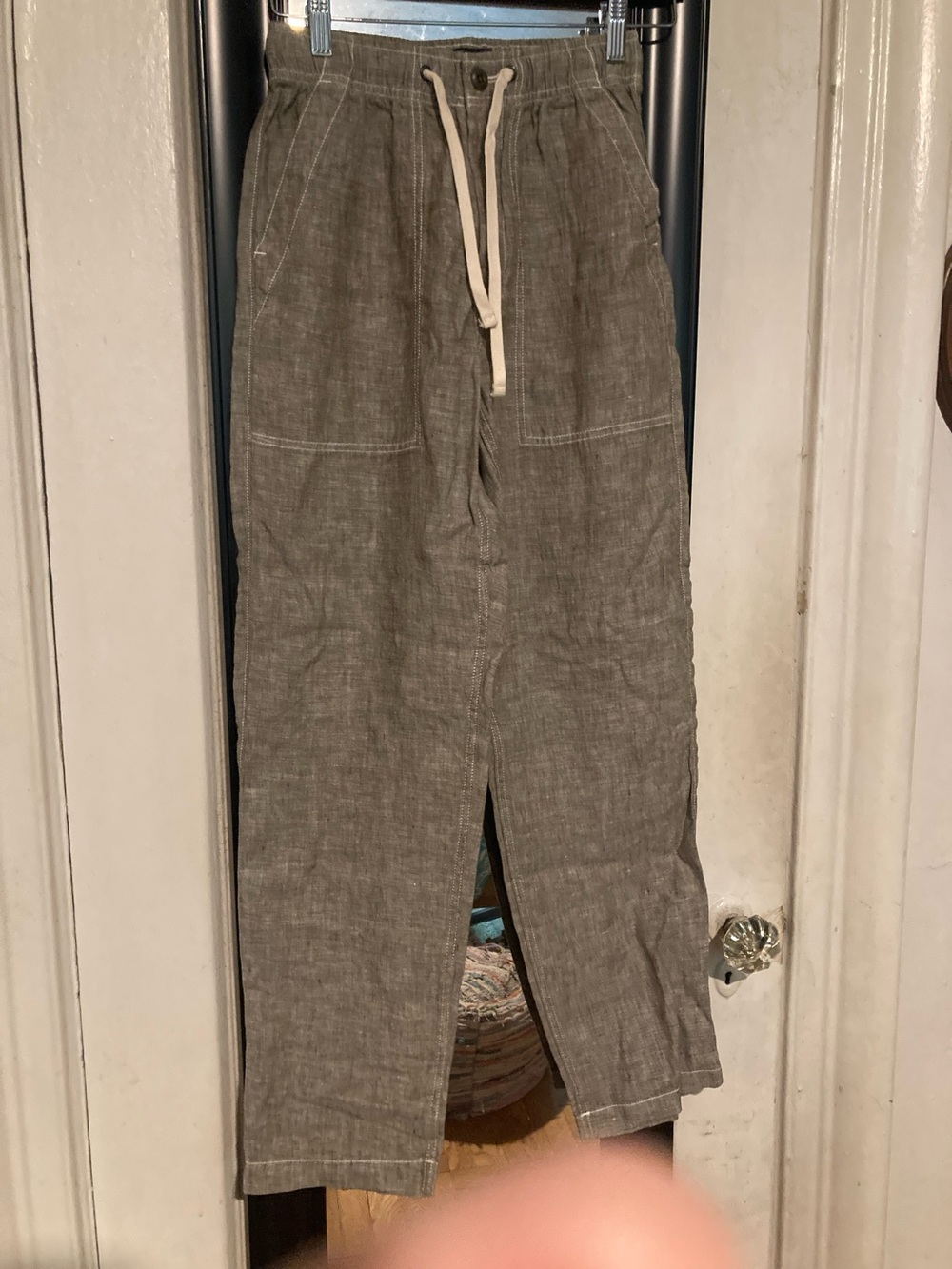 NWT J. Crew Men's 100% Linen Drawstring Beach Pant in Dark Khaki - XS